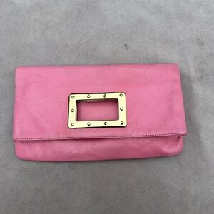Banana Republic Pink Clutch with Gold Detail